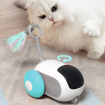 Remote Control Sports Car Cat Toy with Feathers