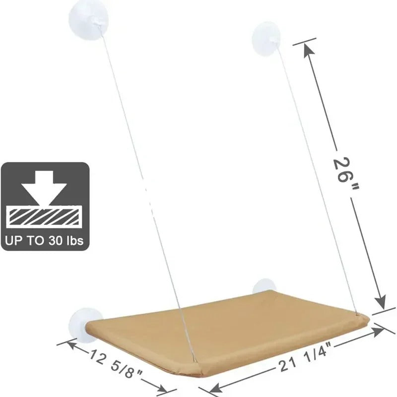 Foldable Cat Window Perch with Strong Suction Cups