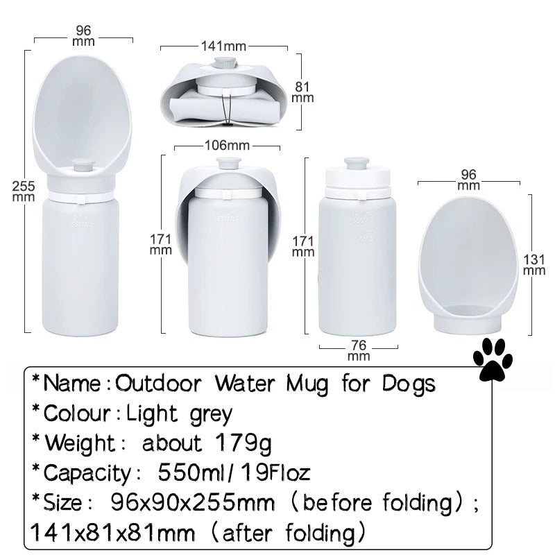 Portable Pet Travel Water Bottle - 550ml